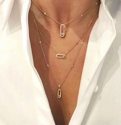 MOVE UNO 2 ROW DIAMOND NECKLACE