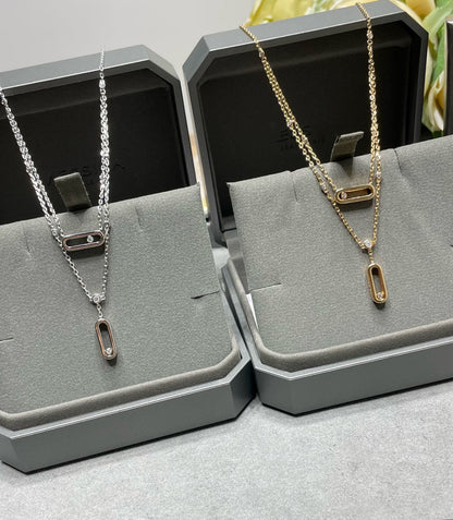 MOVE UNO 2 ROW DIAMOND NECKLACE