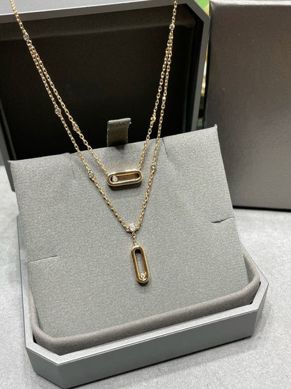 MOVE UNO 2 ROW DIAMOND NECKLACE