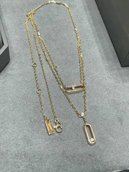 MOVE UNO 2 ROW DIAMOND NECKLACE