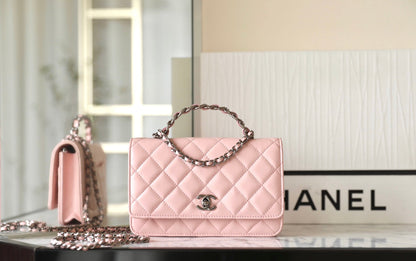 CC WOC 19 PINK LAMBSKIN SILVER HARDWARE