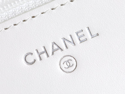 CC WOC 19 WHITE LAMBSKIN SILVER HARDWARE