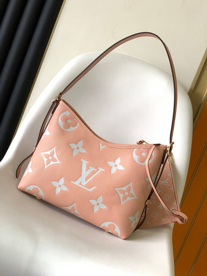 CARRYALL PM 29 PINK MONOGRAM GRAINED COWHIDE LEATHER
