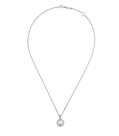 HAPPY PEDANT SILVER DIAMOND NECKLACE
