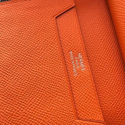 BEARN COMPACT WALLET 12 IN SALAMANDER ORANGE EPSOM LEATHER