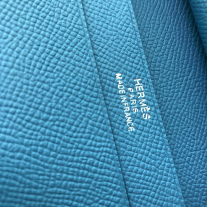 BEARN COMPACT WALLET 12 IN OCEAN BLUE EPSOM LEATHER