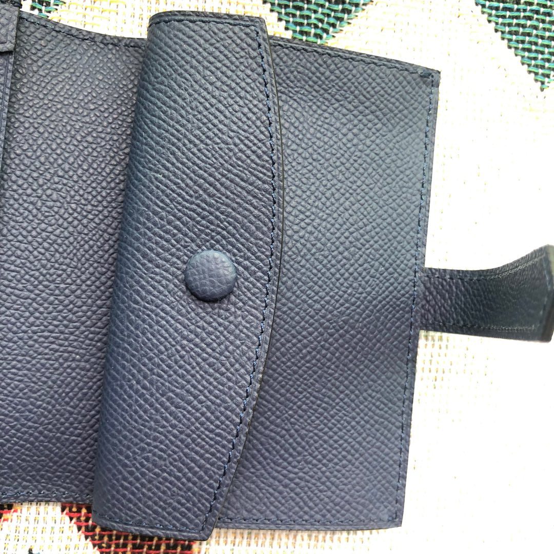 BEARN COMPACT WALLET 12 IN PRUSSIAN BLUE EPSOM LEATHER