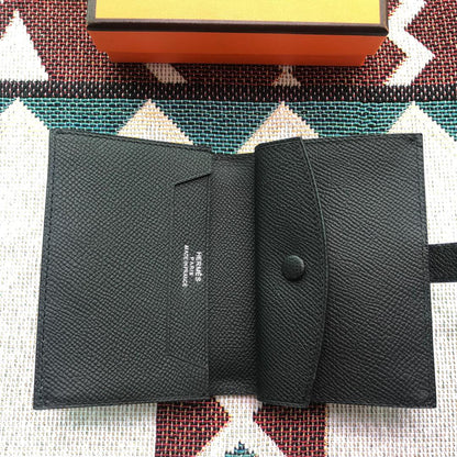 BEARN COMPACT WALLET 12 IN BLACK EPSOM LEATHER