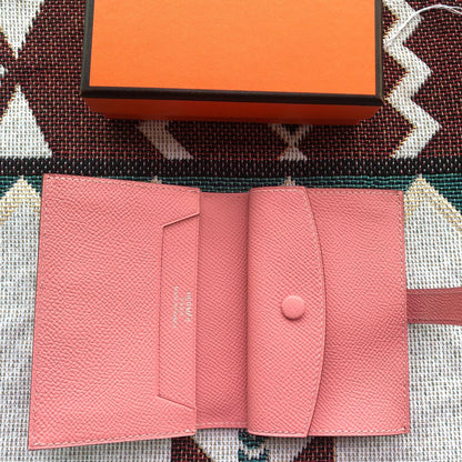 BEARN COMPACT WALLET 12 IN BLUSH PINK EPSOM LEATHER