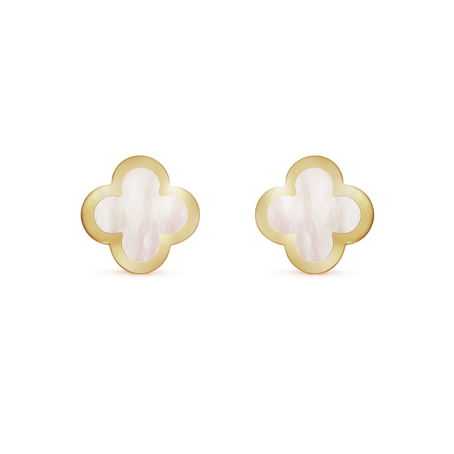 PURE CLOVER MOP PINK GOLD EARRINGS