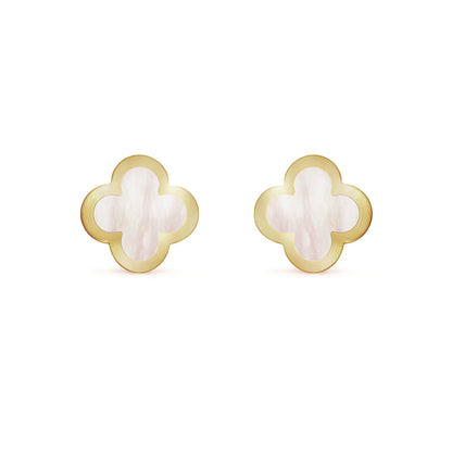 PURE CLOVER MOP PINK GOLD EARRINGS