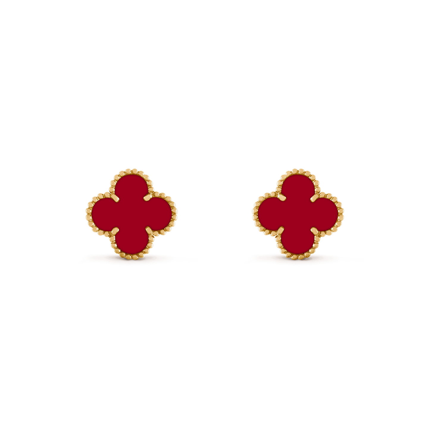 CLOVER MEDIUM CARNELIAN PINK GODL EARRINGS