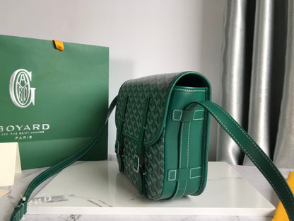 BELVEDERE II BAG 28 IN GREEN GOYARDINE CANVAS