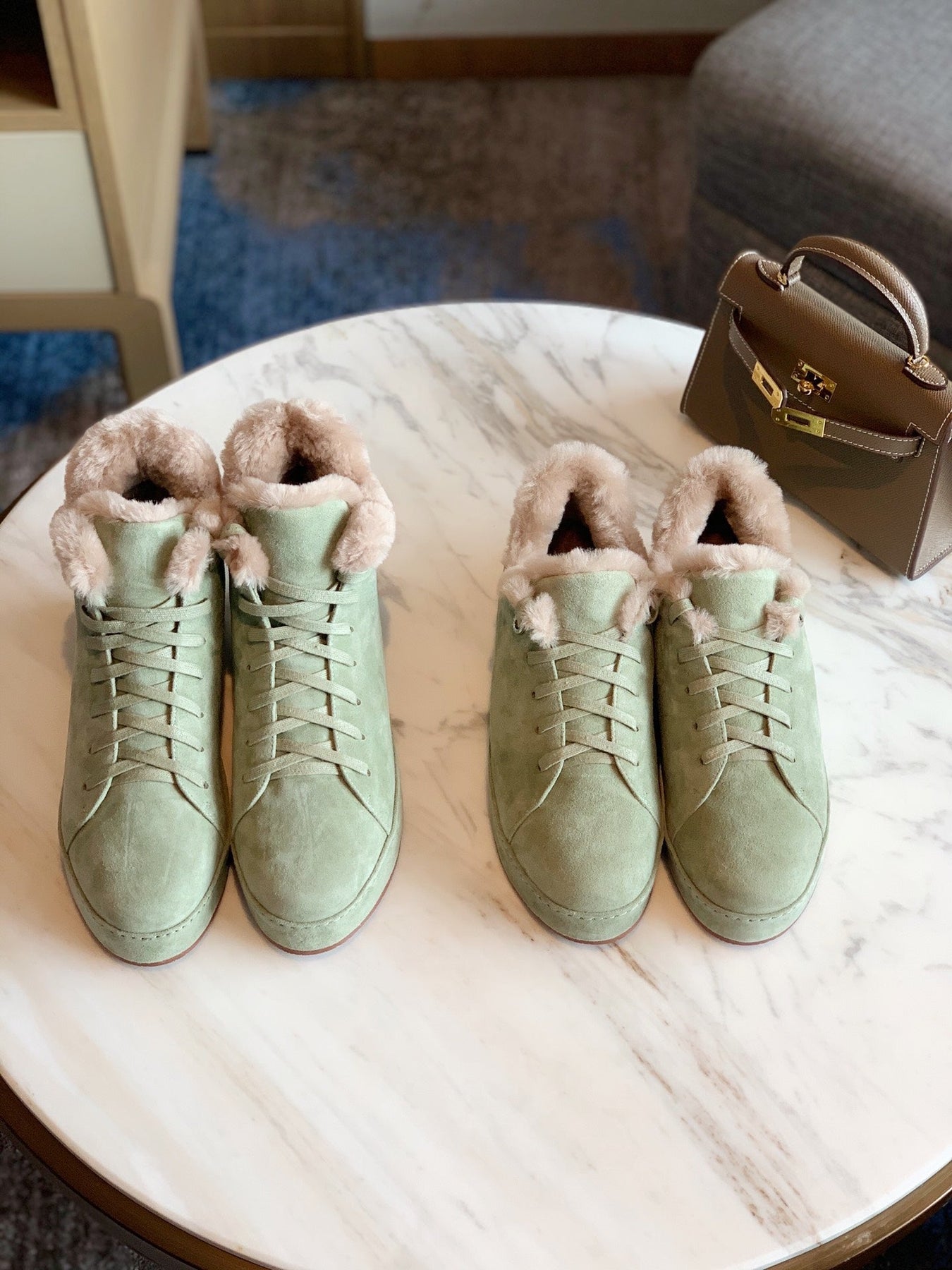 LP WINTER NUAGES HIGH SNEAKERS MINT LAMBSKIN
