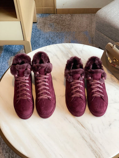 LP WINTER NUAGES HIGH SNEAKERS MULBERRY LAMBSKIN
