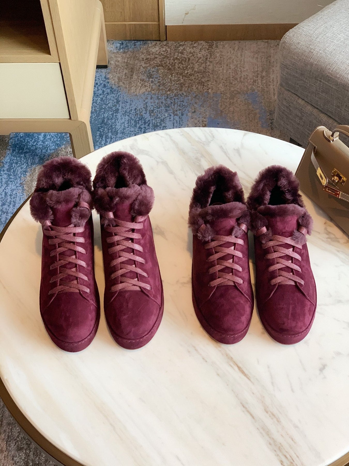 LP WINTER NUAGES SNEAKERS MULBERRY LAMBSKIN