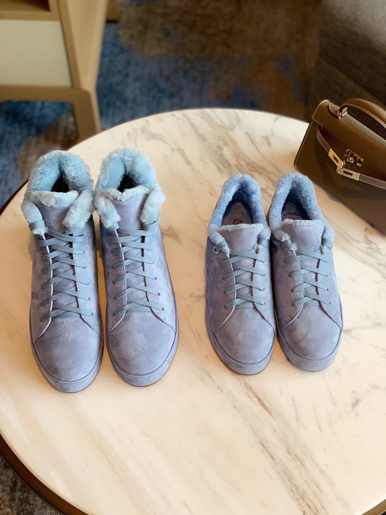 LP WINTER NUAGES HIGH SNEAKERS SAPPHIRE LAMBSKIN