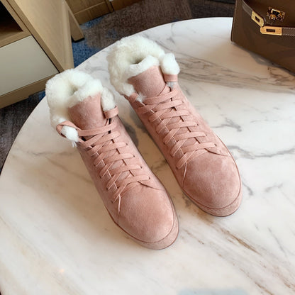 LP WINTER NUAGES HIGH SNEAKERS LIGHT PINK LAMBSKIN