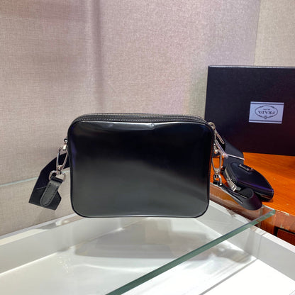 MARIO BRIQUE CROSSBODY BAG 19 IN PATENT BLACK LEATHER