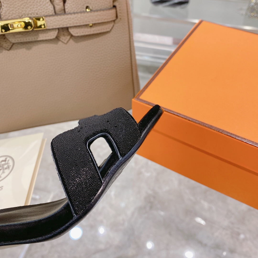 PREMIERE 70 SANDAL IN BLACK SUEDE WITH CRYSTAL