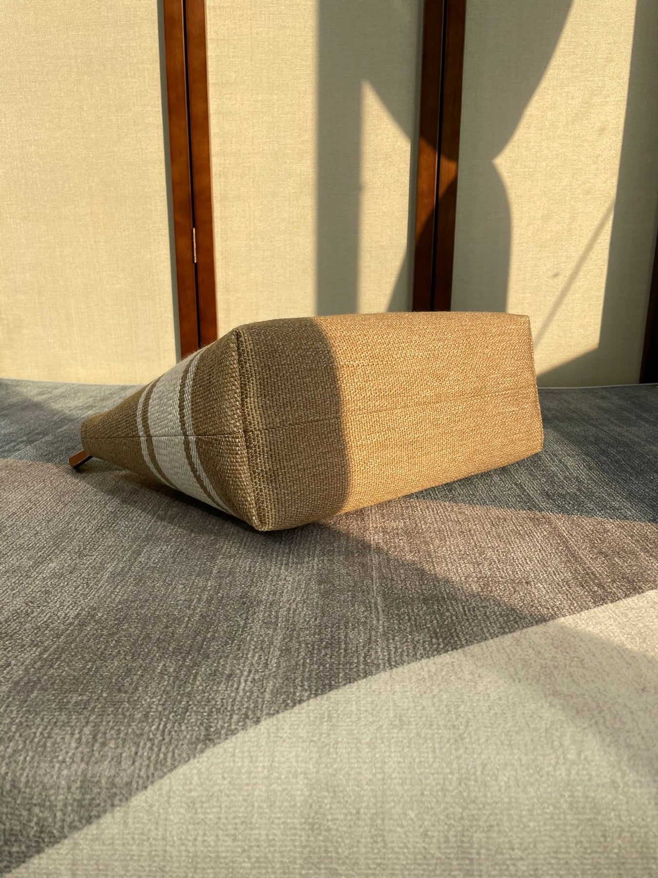 CABAS 44 PRINTED CANVAS BROWN WHITE TOTE