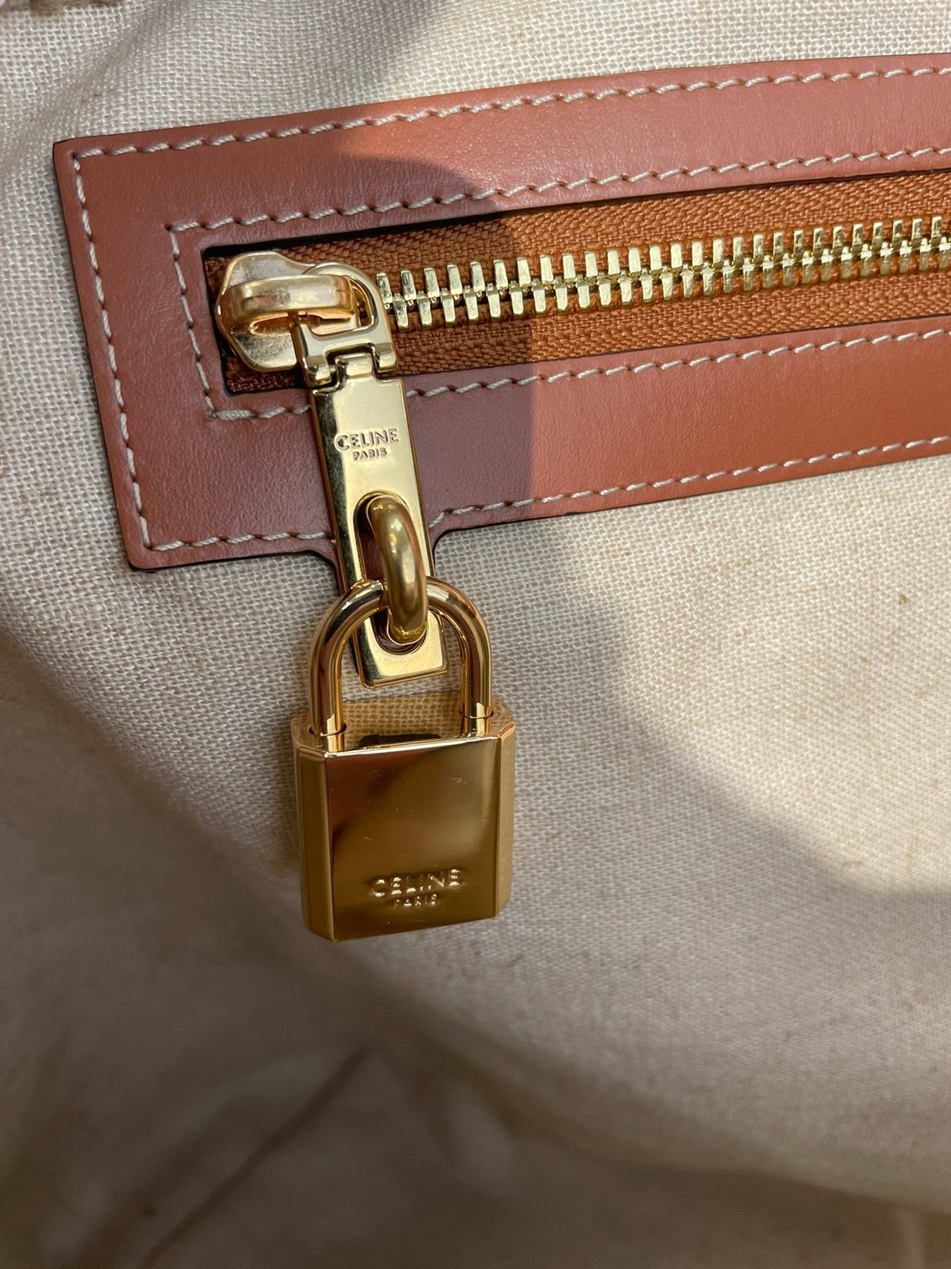 CABAS 44 PRINTED CANVAS BROWN WHITE TOTE