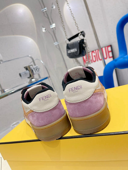 FENDI CASUAL SNEAKER IN COLORFUL CALFSKIN AND SUEDE