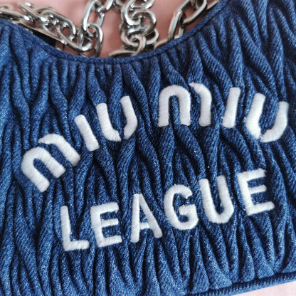 MATELASSÉ 21 BAG IN NAVY BLUE DENIM