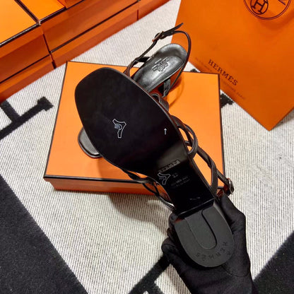 MID - SANDAL BLACK CALFSKIN