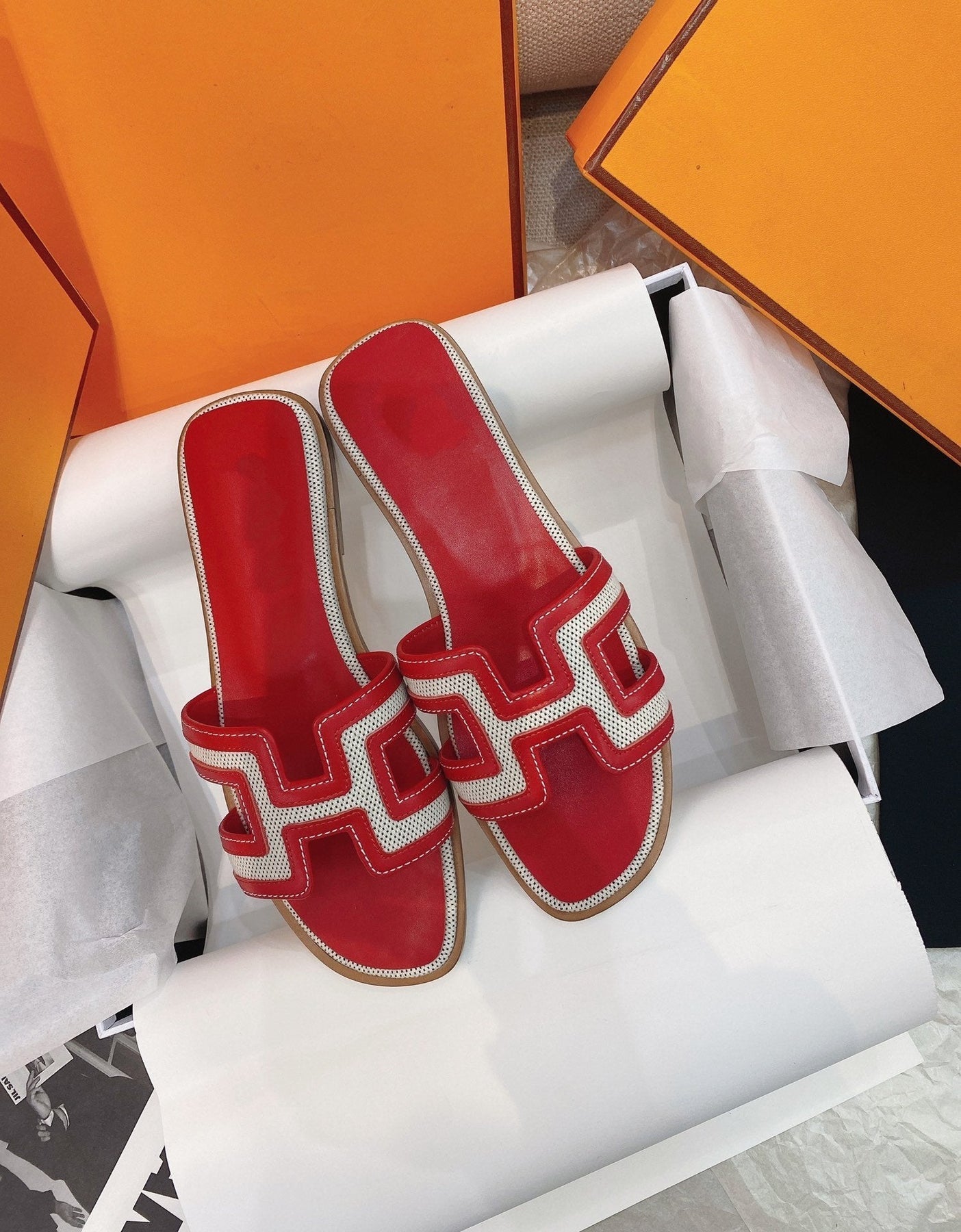 0ran Sandal Red Leather