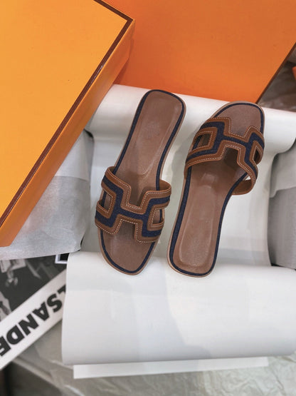 Oran Sandal Brown/Black Leather