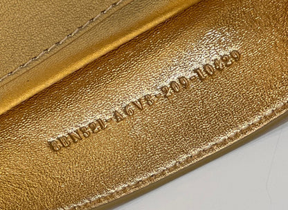 PEEKABOO ISEEU 33 IN GOLD METALLIC CALFSKIN GOLD HARDWARE