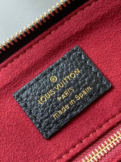 PETIT PALAIS PM LARGE SHOULDER BAG 34 IN BLACK EMBOSSED COWHIDE GOLD-TONE HARDWARE