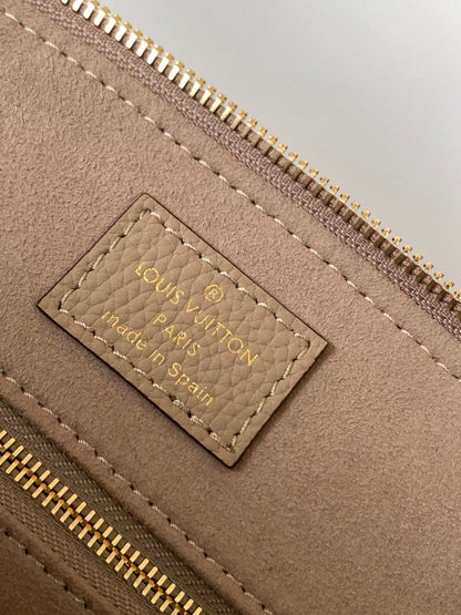 PETIT PALAIS PM MEDIUM SHOULDER BAG 29 IN BROWN EMBOSSED COWHIDE GOLD-TONE HARDWARE