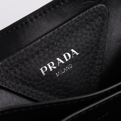PRA 18 DYNAMIQUE LOGO TOTE BAG IN BLACK CALFSKIN