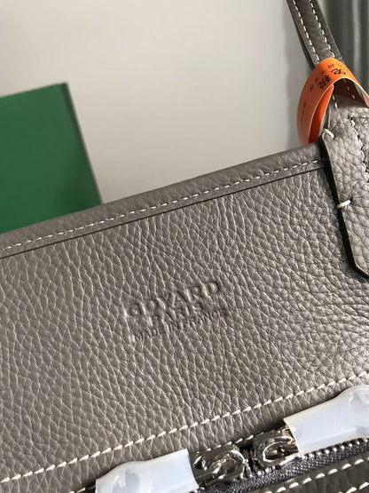 HARDY PM BAG 40 IN GRAY GOYARDINE CANVAS AND TAURILLON LEATHER TRIM