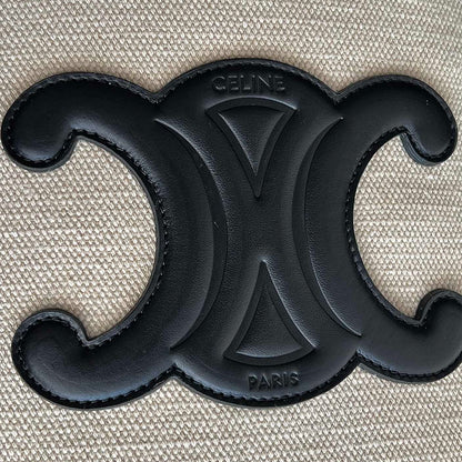 BUCKET CUIR TRIOMPHE 24 BLACK WHITE CALFSKIN