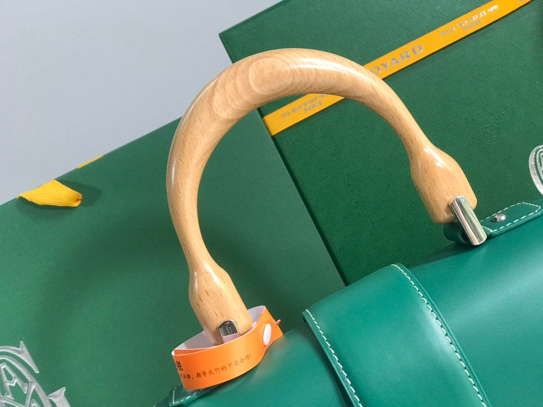 SAÏGON PM BAG 28 IN GREEN GOYARDINE CANVAS AND CALFSKIN
