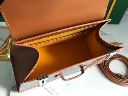 SAÏGON PM BAG 28 IN BROWN GOYARDINE CANVAS AND CALFSKIN