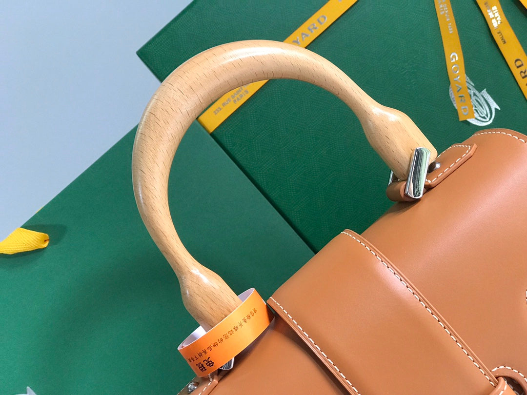 SAÏGON PM BAG 28 IN BROWN GOYARDINE CANVAS AND CALFSKIN