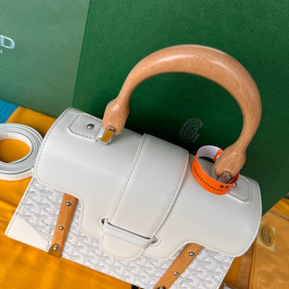 SAÏGON PM BAG 28 IN WHITE GOYARDINE CANVAS AND CALFSKIN