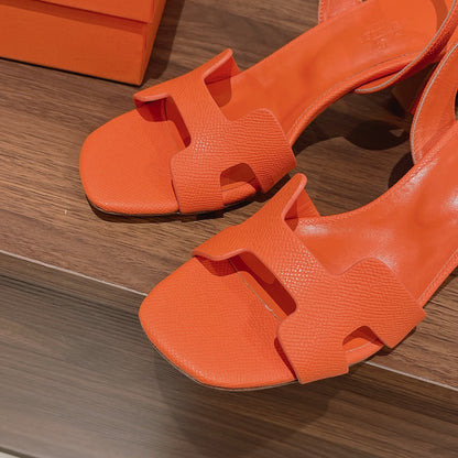 HOLY 75 SANDAL IN VIVID ORANGE GRAINED CALFSKIN