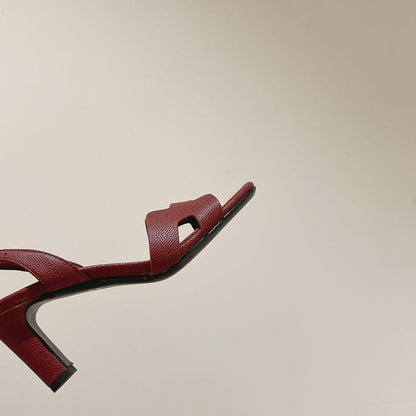 HOLY 75 SANDAL IN BERRY RED GRAINED CALFSKIN