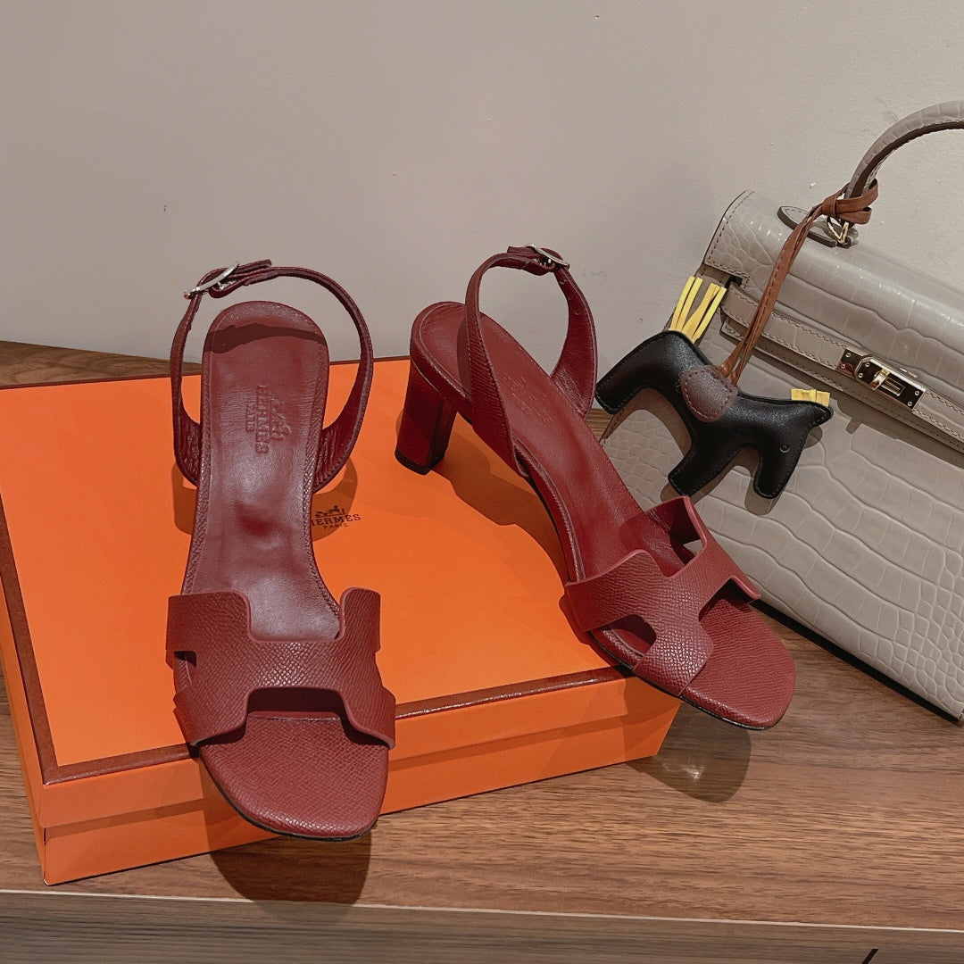 HOLY 75 SANDAL IN BERRY RED GRAINED CALFSKIN