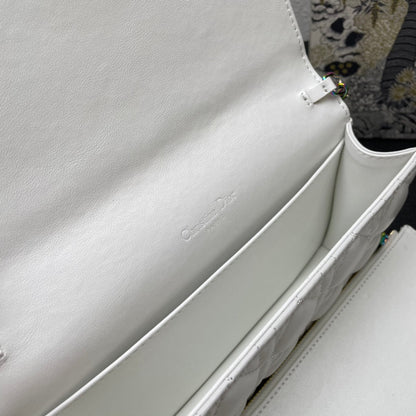 CARO SLIM POUCH 21 BAG IN WHITE CALFSKIN