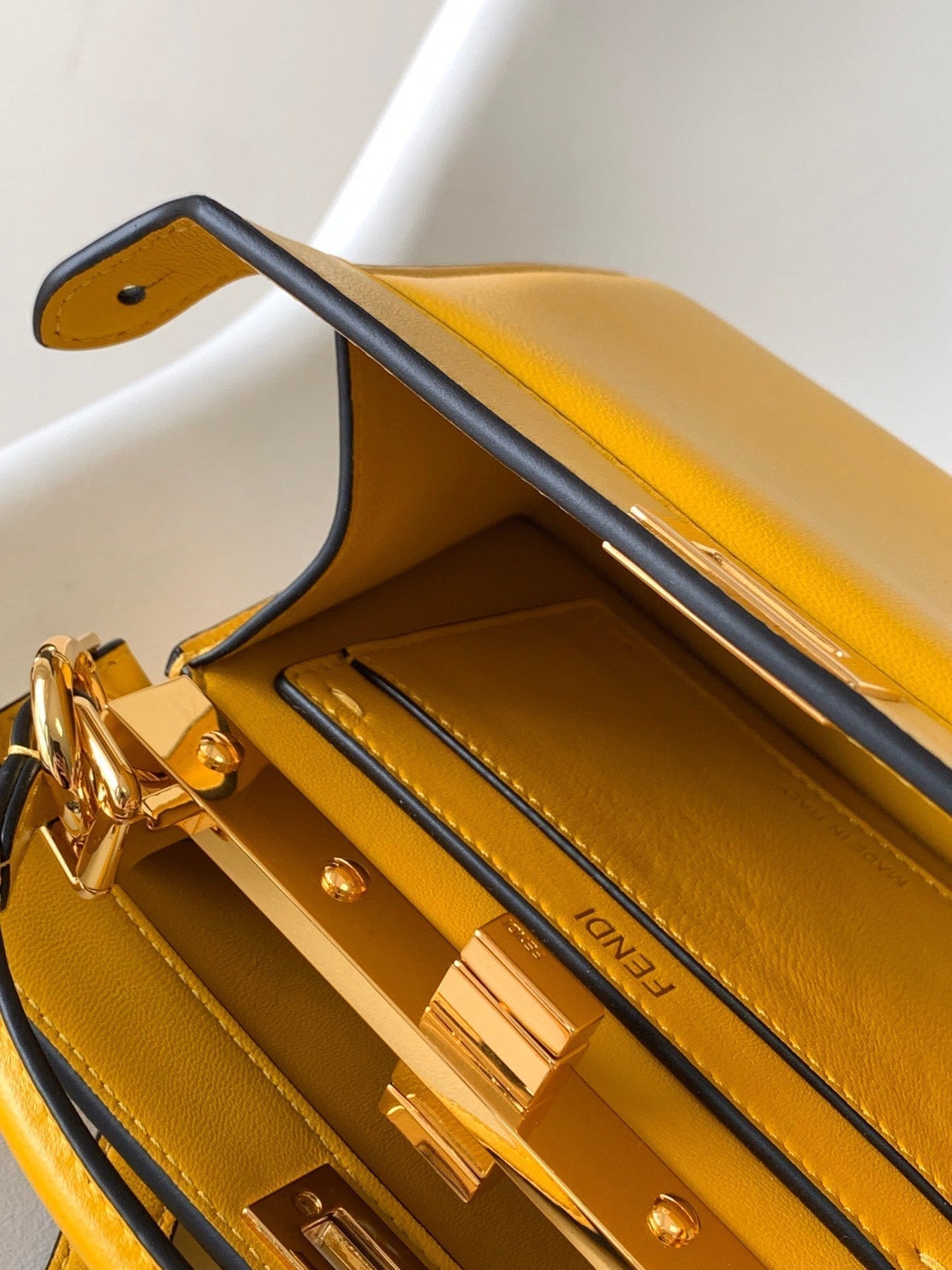 Peekaboo ISeeU Petite 20 Bag Yellow Lambskin Ghw