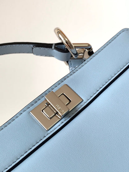 Peekaboo ISeeU Petite 20 Bag Baby Blue Lambskin Shw