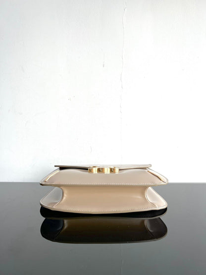 BESACE TRIPHOME 24 BEIGE CREAM GLOSSY CALFSKIN