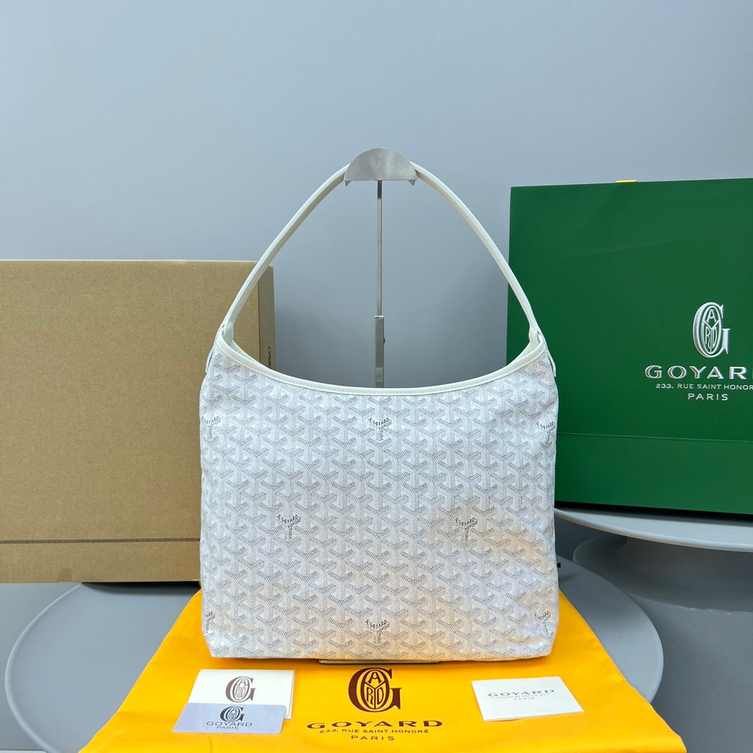 HOBO BOHÈME 34 IN WHITE GOYARDINE CANVAS AND CALFSKIN