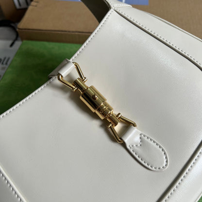 GG JACKIE SMALL 28 SHOULDER BAG IN WHITE CALFSKIN
